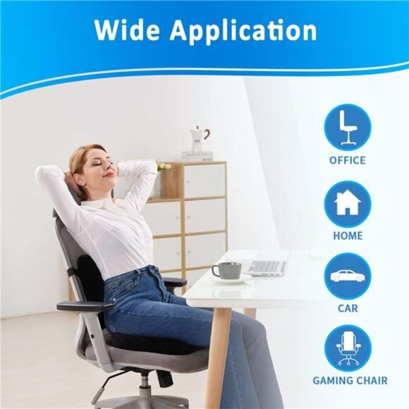 SAIREIDER Seat Cushion and Lumbar Support Pillow for Office Chair, Memory Foam - Picture 5 of 7